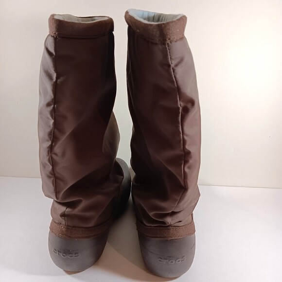Crocs Boots Womens 6W Brown Claire Winter Snow Rain Insulated Waterproof Pull On - Picture 8 of 11